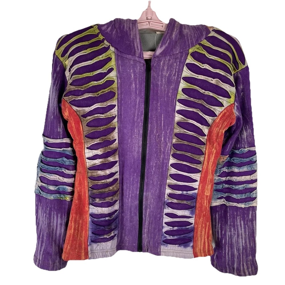 Tie Dye Full Zip Hoodie Lumbini Youth Girl L/XL Hippi 60's Grateful Dead Led Zep